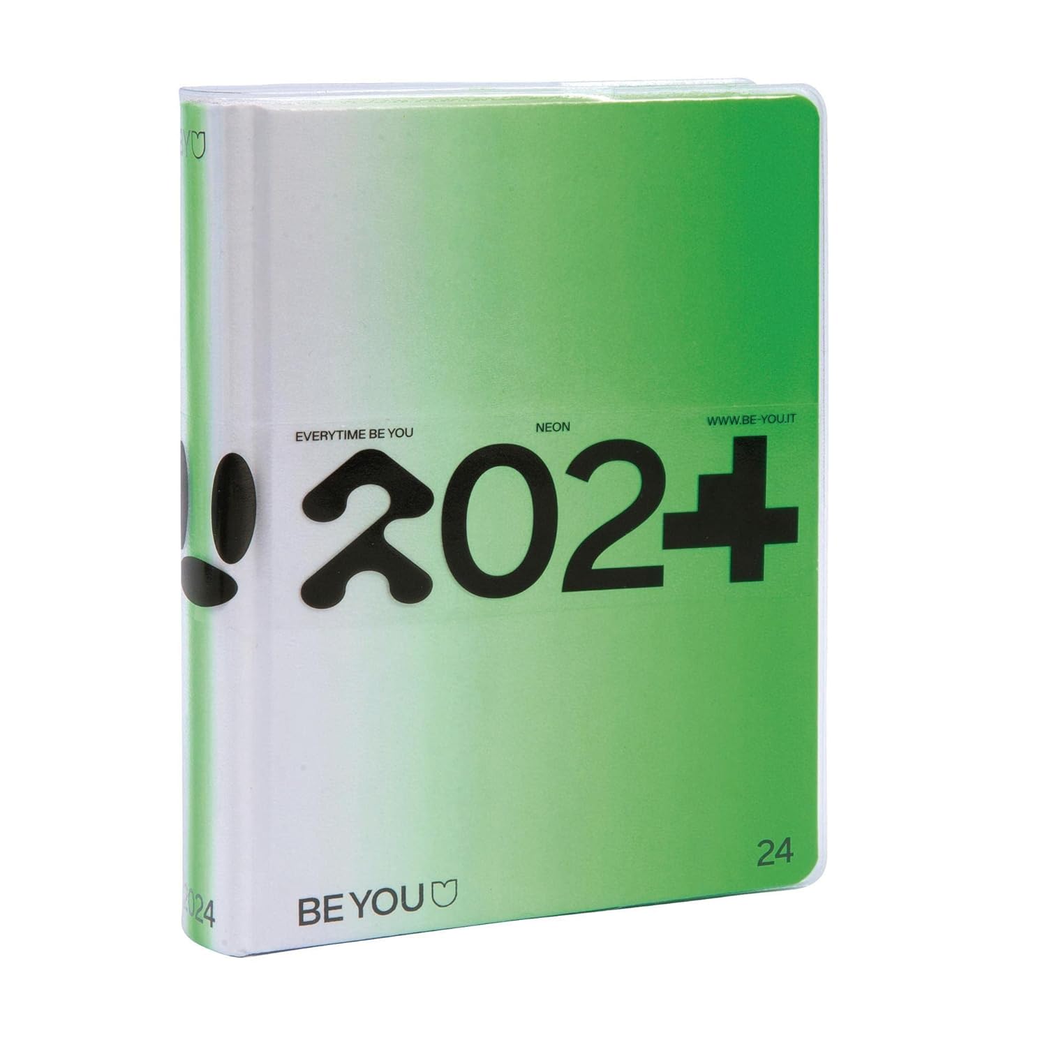 BE YOU Color Neon School Diary 2023-2024, 12 Months, September 2023 - August 2024, School Diary with Sticker and Sketch Pages, Transparent Cover, Medium Size 12.5 x 16.5 cm