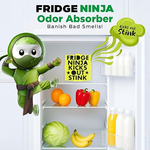 Miniatura 2 de Fridge Ninja - Desodorizador compacto para refrigerador (paquete de 2) - Más eficaz que el bicarbonato de sodio - Desodorizador de refrigerador de