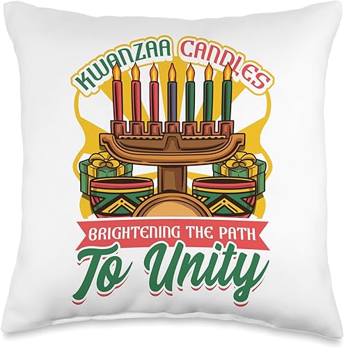 Miniatura 4 de African American Pride & Kwanzaa by NLTS Kwanzaa Candles Brightening The Path to Unity Product Throw Pillow, 18x18, Multicolor
