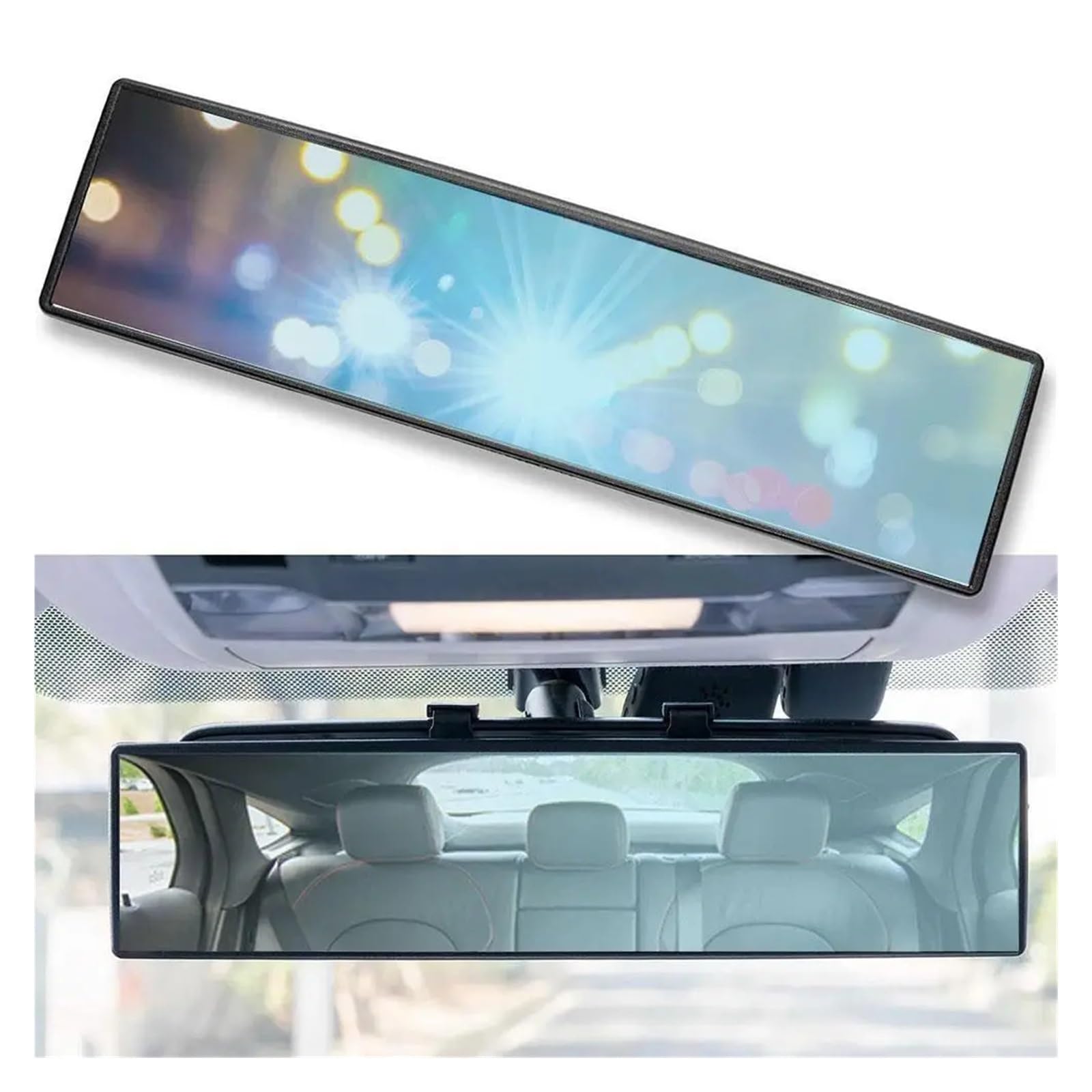 [Replacement] Lusterko wsteczne samochodu Szerokokątne lusterko wsteczne samochodu Panoramiczne lusterko wsteczne antyodblaskowe 300 mm Lusterko wsteczne samochodu Panoramiczne lusterko wsteczne HYTRD