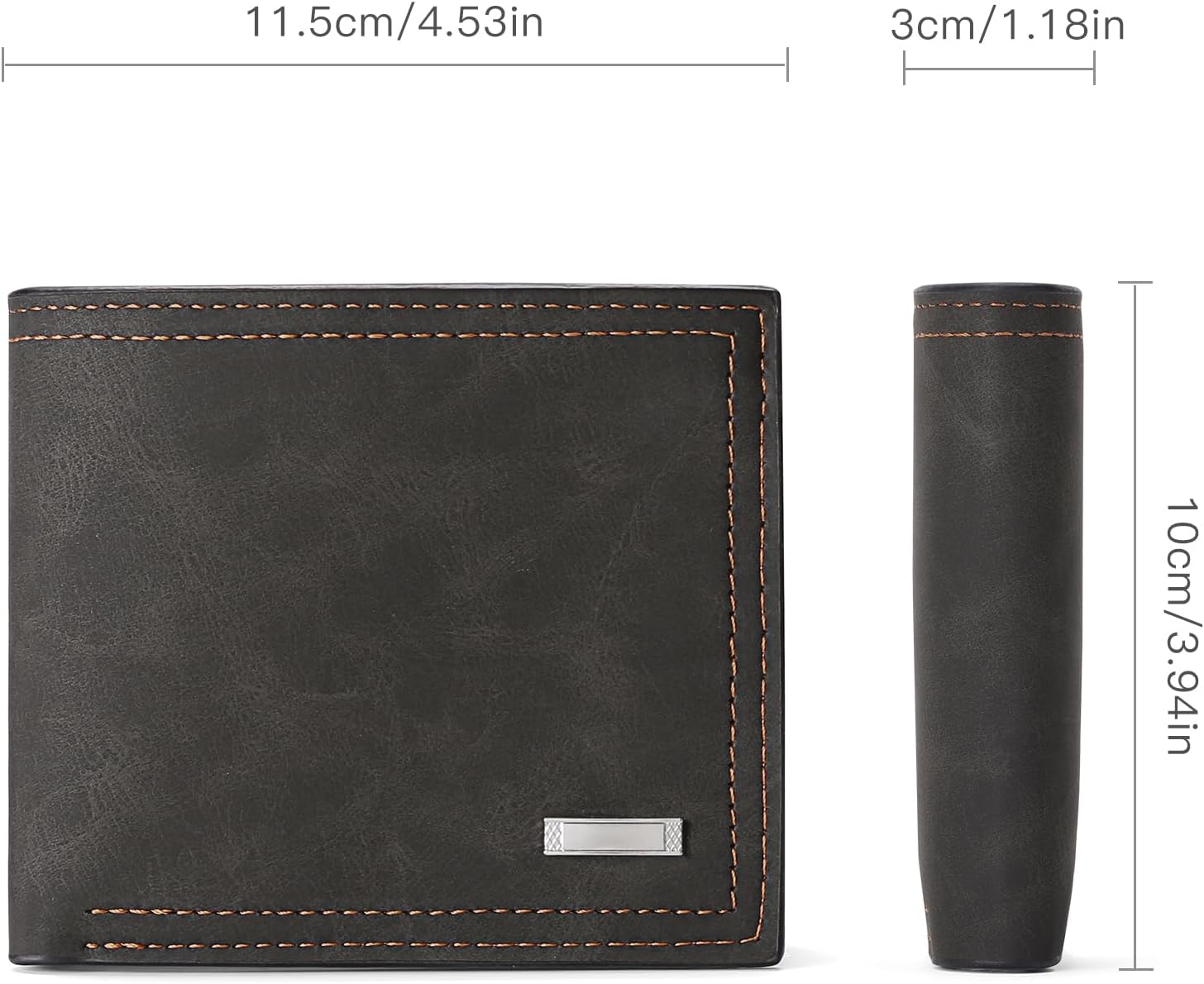 Mens Wallet Leather RFID Blocking Large Capacity Trifold Wallet for Men with 10 Card Holders - Image 3