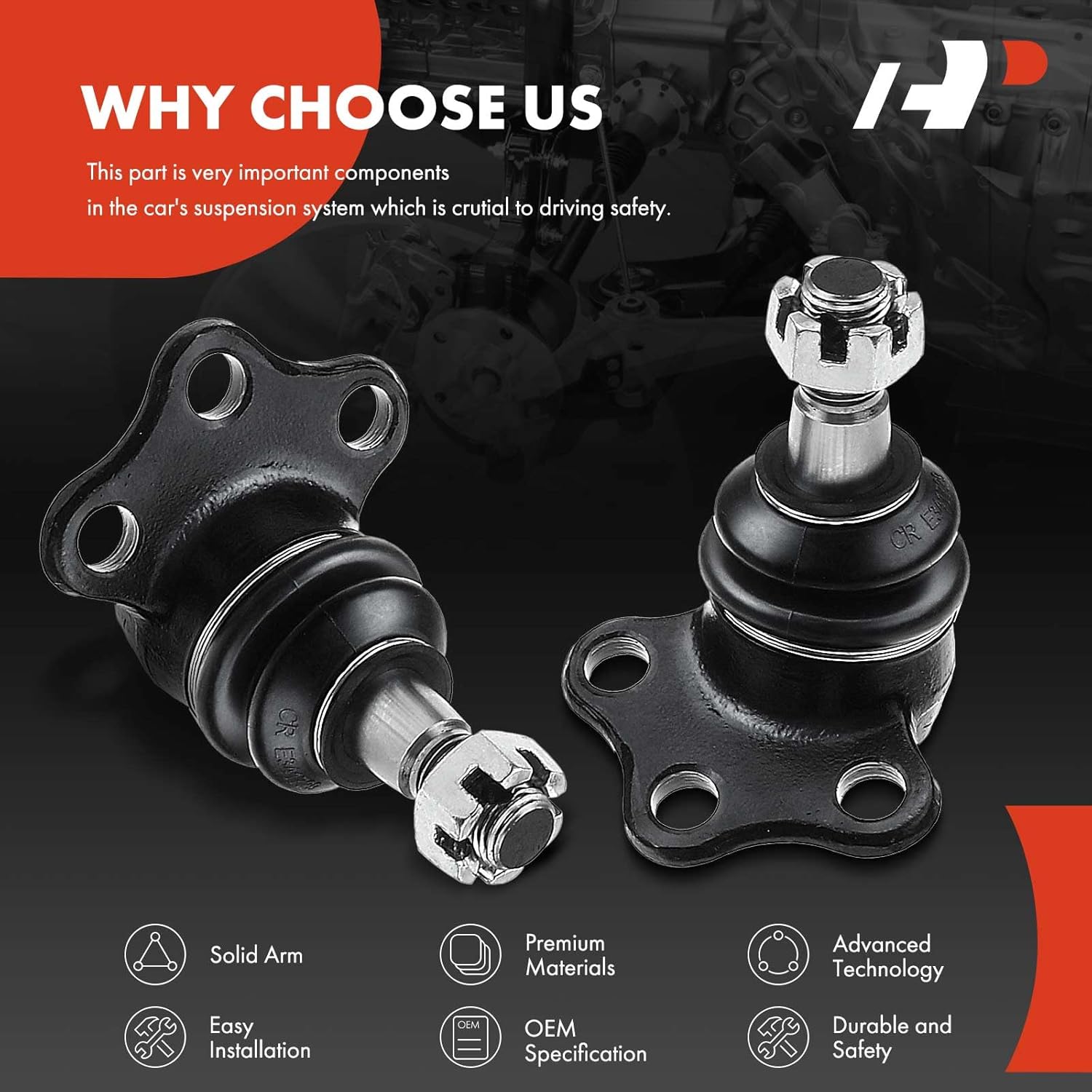 A-Premium 2 x Front Upper Ball Joint, Compatible with Dodge Durango 2000-2003, Dakota 2000-2004