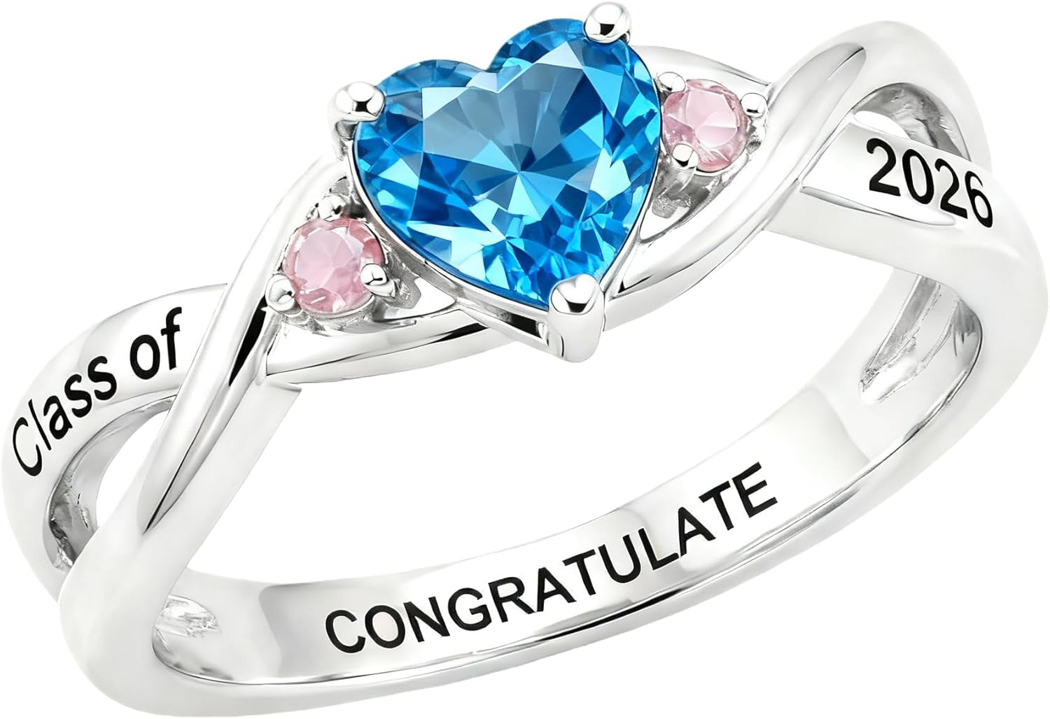 Class Ring for Women High School,925 Sterling Silver College Graduation Rings with Birthstones Class of 2026 Graduation Jewelry Gifts for Women