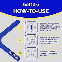 Vista 3 de Mango de Stik N Grip para Cartulina de Póster, Tamaño Completo, Pack de 3 - Soporte para Señal con Una Mano, Simple y Fácil, Mango Adhesivo, Tablas