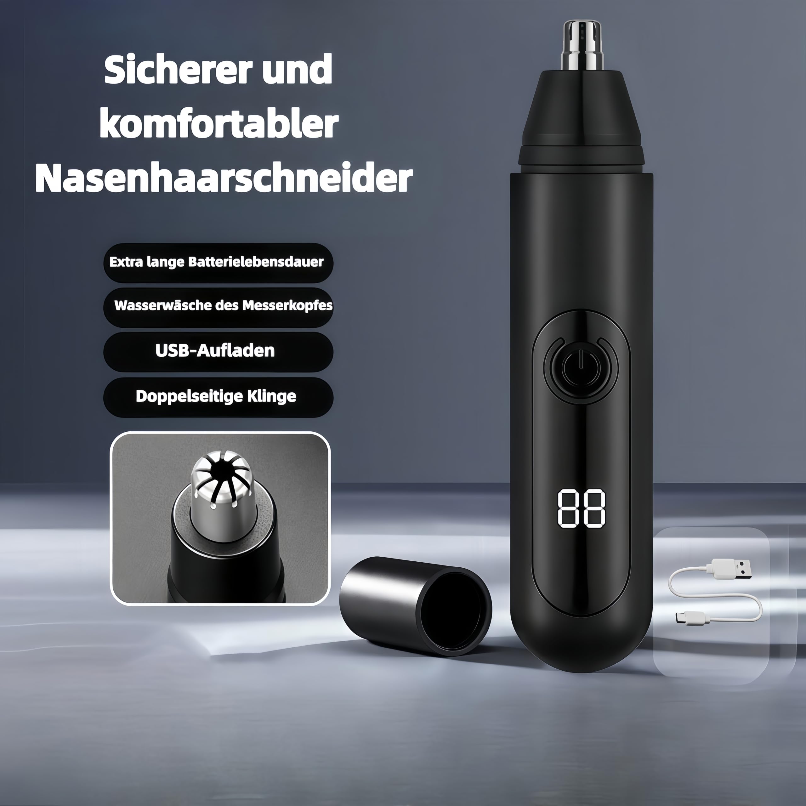 Mr. Bold Pro Nasenhaartrimmer Herren Elektrisch & Hautschonend