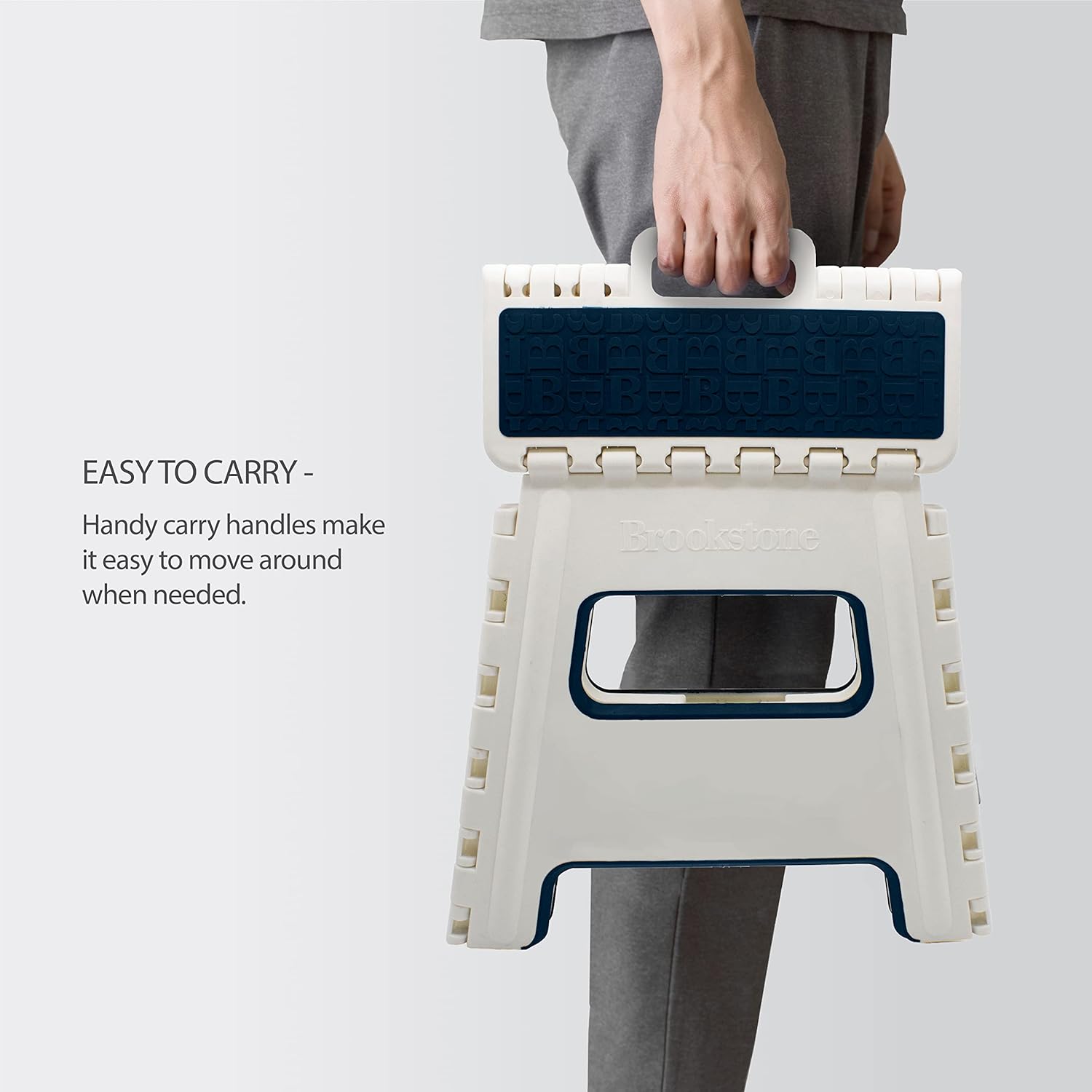 BROOKSTONE 13" Non-Slip Textured Grip Surface, Foldable Space Saving Design, Carrying Handle, Holds Up to 300 Pounds, for Kitchen and Rest of Home : Everything Else