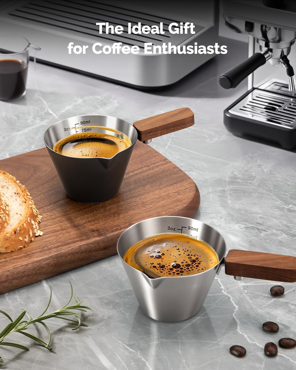 Maestri House Espresso Measuring Cup, 3 oz 304 Stainless Steel Shot Cup