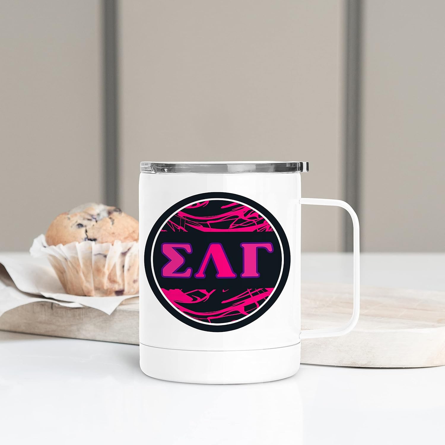 Sigma Lambda Gamma Sorority Stainless Steel Travel Mug Tumbler 13 OZ with Lid, Coffee Mug (Sigma Lambda Gamma #7)