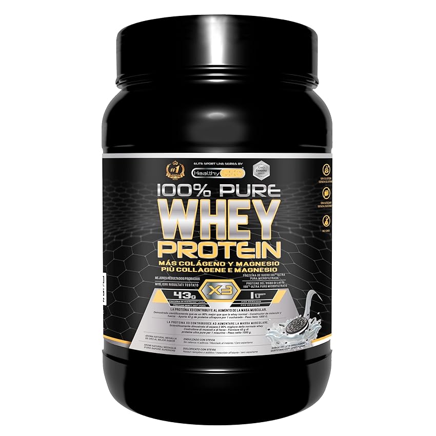 Immagine del prodotto Healthy FUSION Whey Protein Isolate 100% Pura, Proteine Whey Isolate + Collagene + Magnesio | Per Lo Sviluppo Muscolare, Massa Muscolare Pulita | 1000 g (Biscotti)