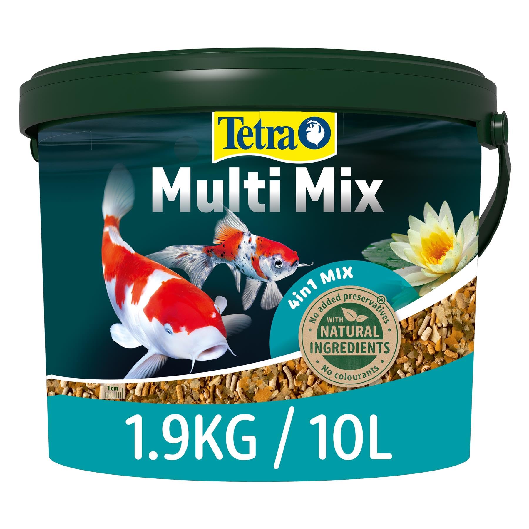 Tetra - 136229 / Pond Multi Mix - Nourriture pour poissons d'étang - Mélange de flocons / bâtonnets / plaquettes / gammares - Seau 10 l (Import Allemagne)