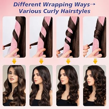 Heatless Curls Overnight, Heatless Hair Curlers to Sleep in, Brown