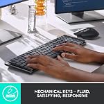 Logitech MX Mechanical Backlit Wireless Performance Keyboard, Clicky Switches, Backlit Keys, Bluetooth, USB-C, macOS, Windows, Linux, iOS, Android, Metal