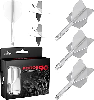Mission Darts Force 90 | Integrated Precision Moulded Dart Flight And Shaft System, Pack of 3 Professional Highly Durable 2-In-1 Combined Dart Flights And Stems | Standard No.6