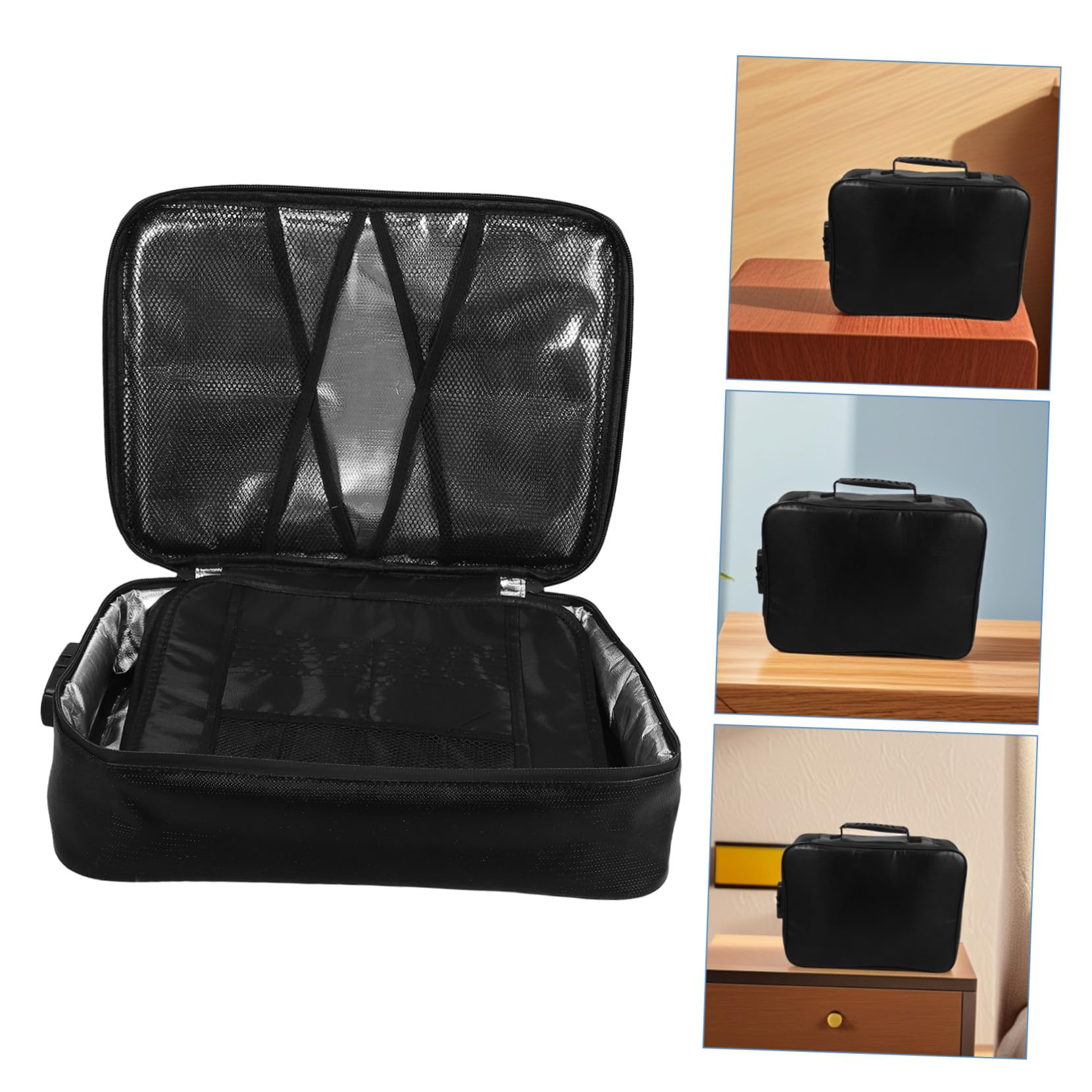 Toyvian Borsa Porta Documenti Ignifuga con Manico Organizer a Più Livelli per Certificati Passaporti e Documenti Importanti Resistente al Calore per Casa e Viaggio