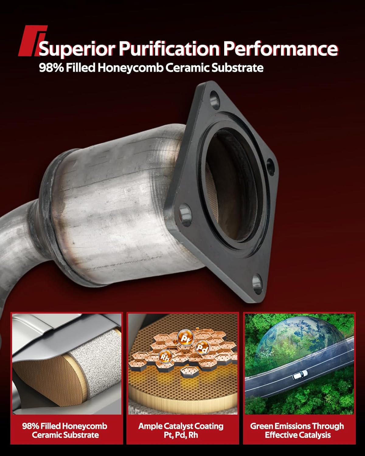 Torchbeam 16221 Catalytic Converter for 2004-2008 Maxima, 2003-2007 Murano, 2005-2006 Quest | 3.5L, High Flow Catalytic Convertor, Catalytic Convert, 1pcs(EPA Compliant)