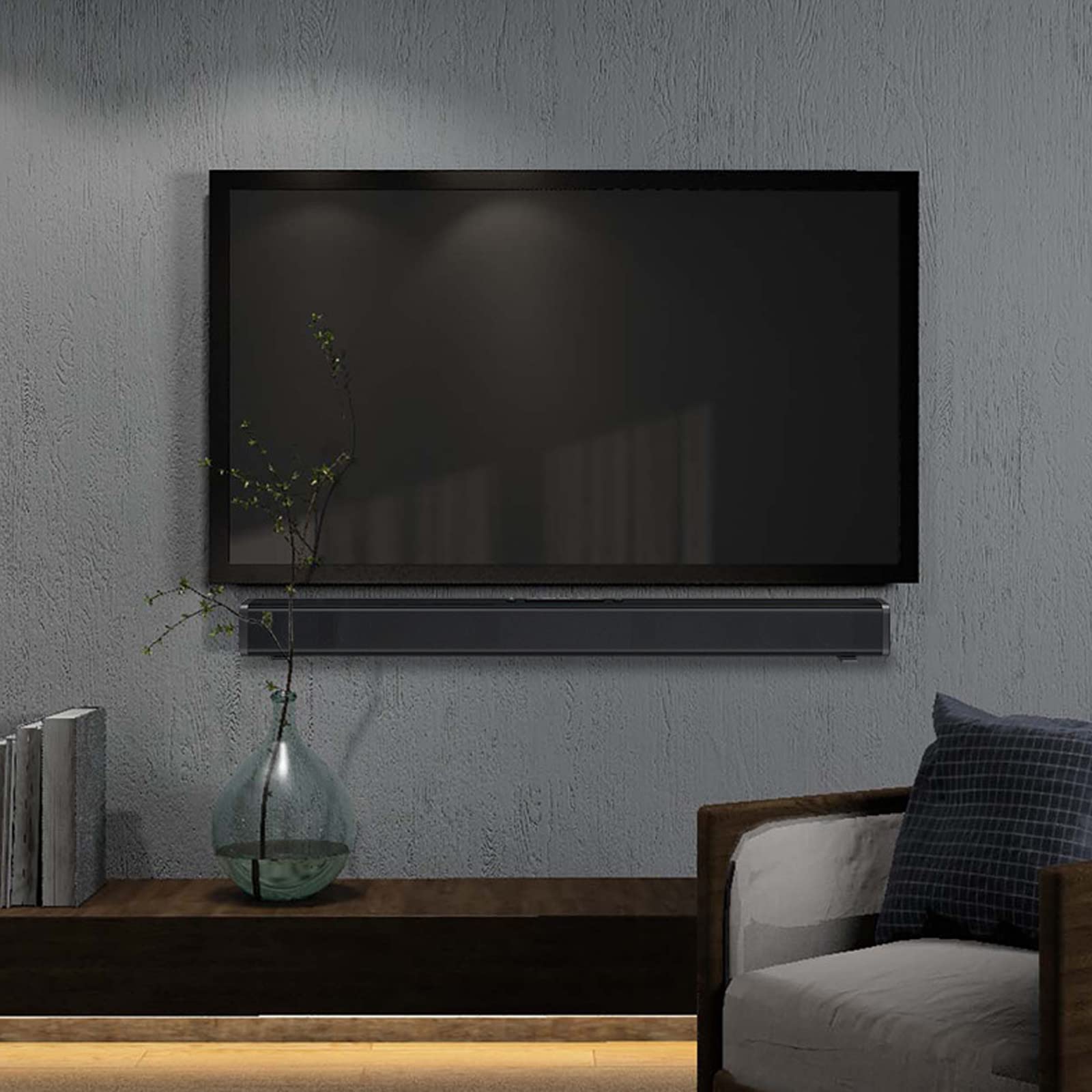 Barra de Sonido con subwoofer Integrado, Mini Barras de Sonido para TV con subwoofer Integrado, Barra de Sonido de TV con Cable e inalámbrico Bluetooth 5.0, Compatible con Asistente de Voz