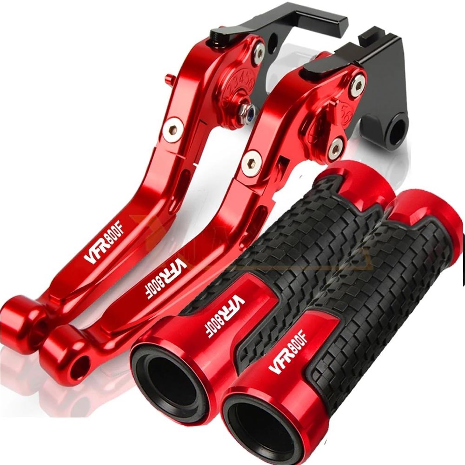 Tgvselpj Red 3 Motorcycle Part Motorcycle Extendable Adjustable Clutch Brake Levers Controller Lever Handle For H-Onda Vfr800f 2002-2017(Red 3)