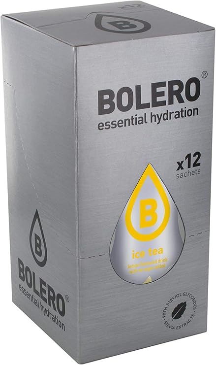 Bolero- Sugar Free Drink Mix Packets Iced Tea Lemon Fruit Flavors | Powdered Flavored Water Packets | 12 Large Sachet On The Go Packets