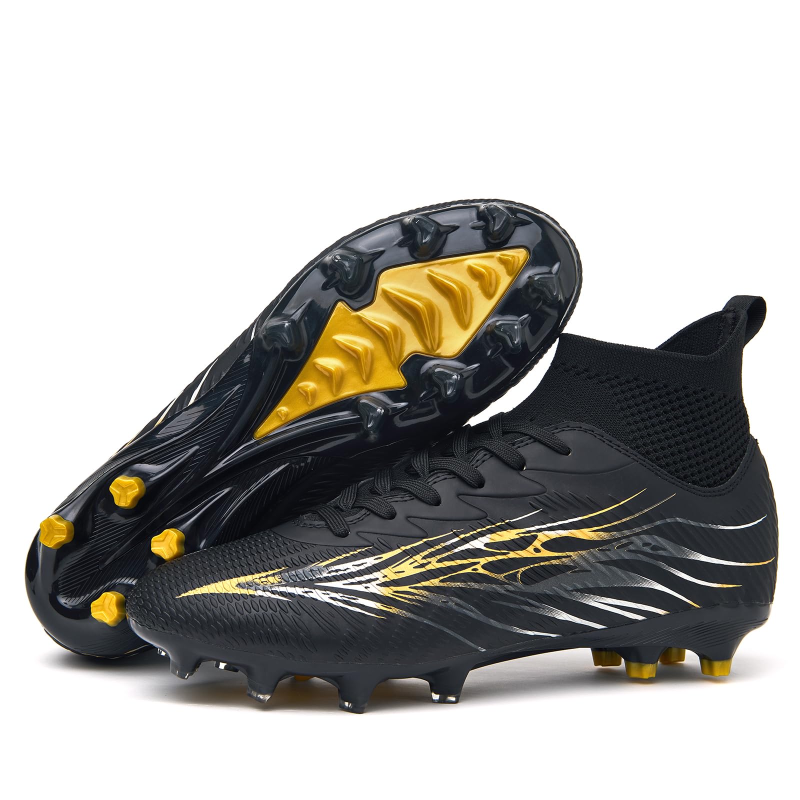 Football Cleats for Men Women High Top Soccer Shoes FG Long Spikes Football Shoes Adult Lightweight Outdoor Professional Athletic Training-image-43