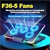 Laptop Cooling Pads laptop cooler stand Five Fans Notebook Air-cooled Cooling Stand Support 11-17.3'' Multi-angle Adjustable Gaming Laptop Bracket With 2 USB(F36-5Fans-Black)