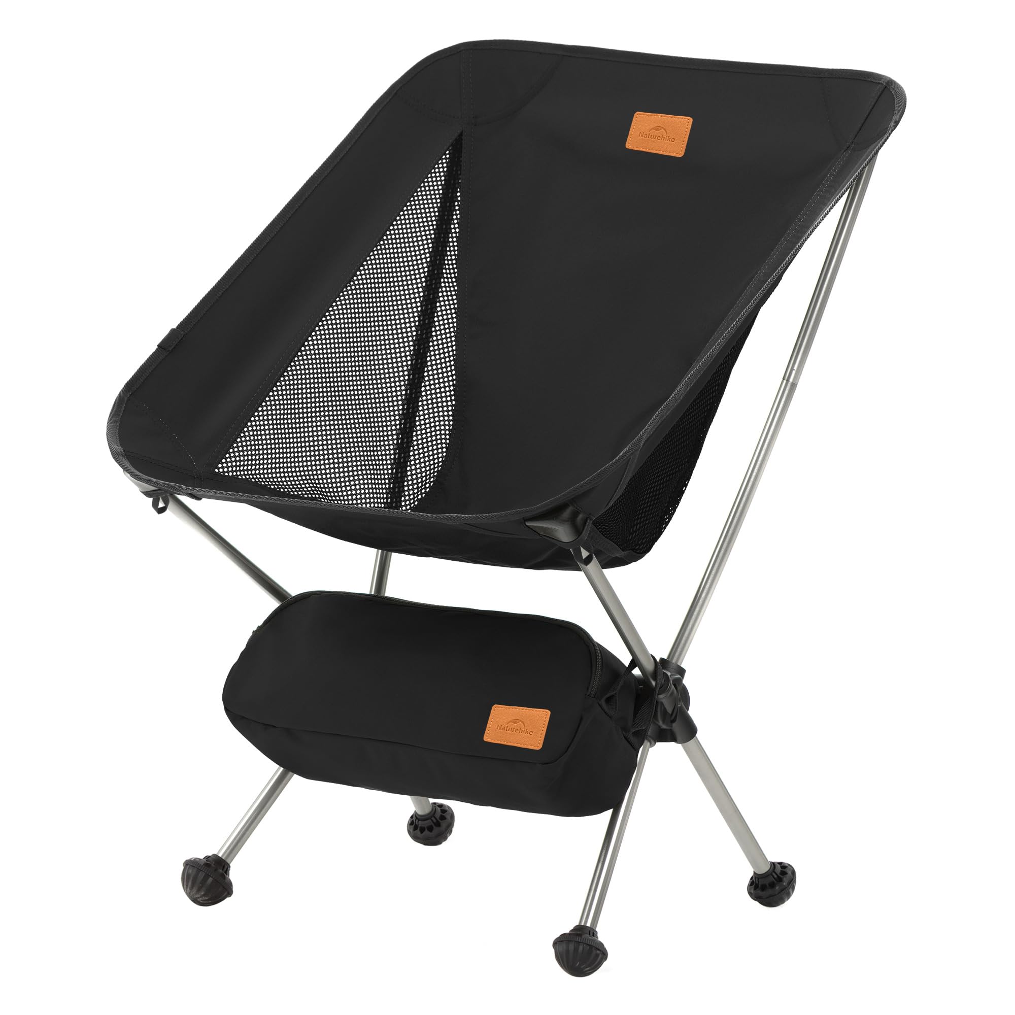 Naturehike Chaise de camping pliable et portable - Chaise de pêche ultra légère - Petite chaise pliante avec sac de transport pour camping, extérieur, randonnée (noir)