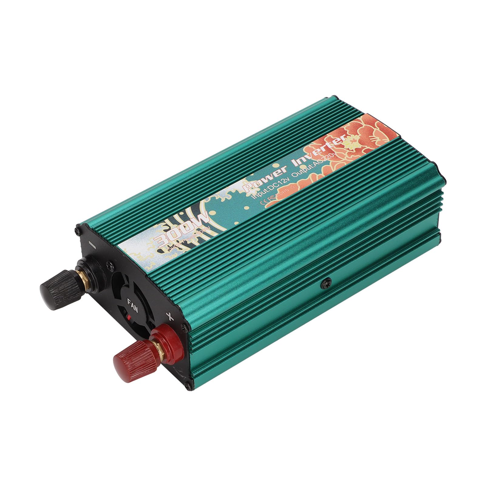 Convertitore di Potenza Intelligente Multiuso da 300 W con Motivo Peonia per Ricarica da Auto in Movimento Trasvertitore CA in Lega di Alluminio da 12 V a 220 V