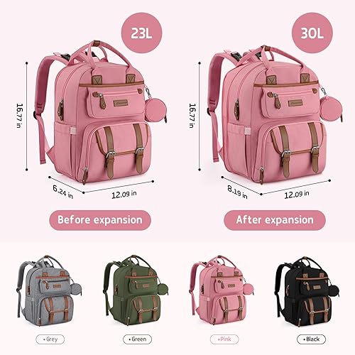 Miniatura 5 de Maelstrom Mochila para pañales, bolsa de bebé, mochila para pañales expandible de 23 a 30 L para mamá y papá, bolsa de bebé de artículos esenciales
