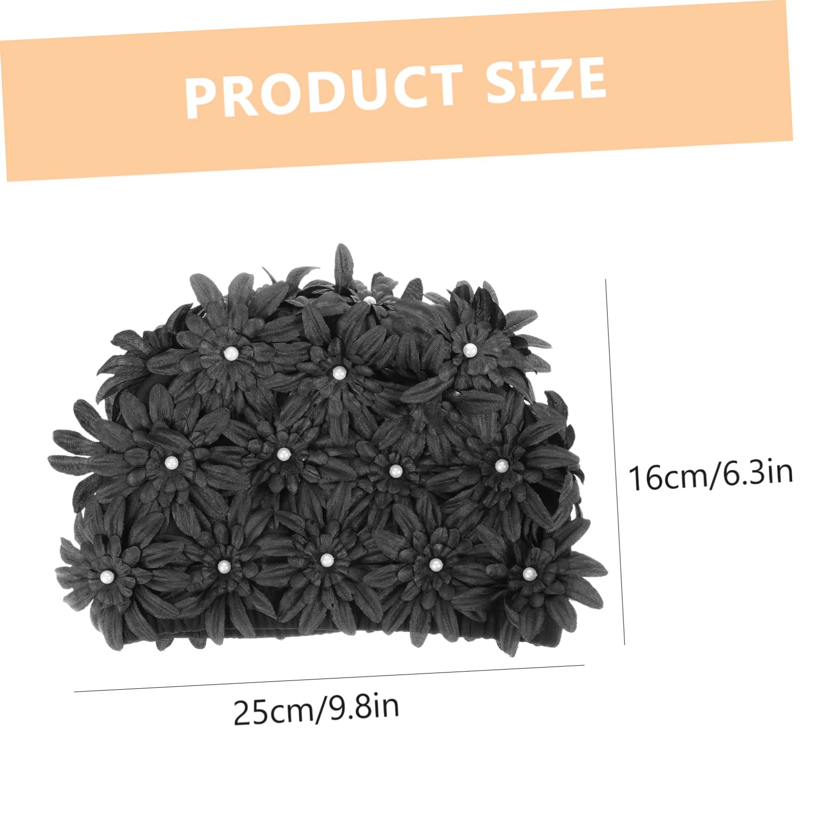 Bouchon De Baignade à Fleurs Imperméable pour Bonnet De Bain Cheveux Longs Bonnets De Bain Qui Gardent Les Cheveux Sec Bonnet De Bain Femme Capuchon Nageurs Floral Noir Brocart