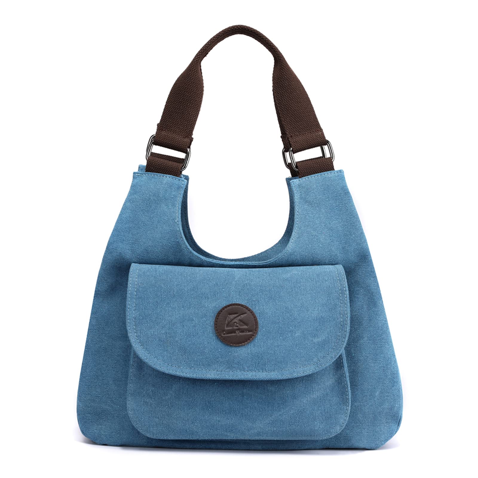 CORIOS Retro Bolsos de Mano para Mujer Casual Bolsa para Las Axilas Bolsos de Hombro Bolso Shopper Multifuncional Bolso Tote Bolsa de Ocio para Compras Viajes Citas Trabajo Azul