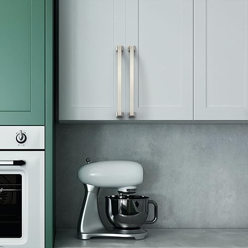 Miniatura 4 de Asidrama Paquete de 10 manijas de gabinete de cocina de 7 pulgadas (6.969 in), níquel satinado cepillado, accesorios de gabinete de cocina para