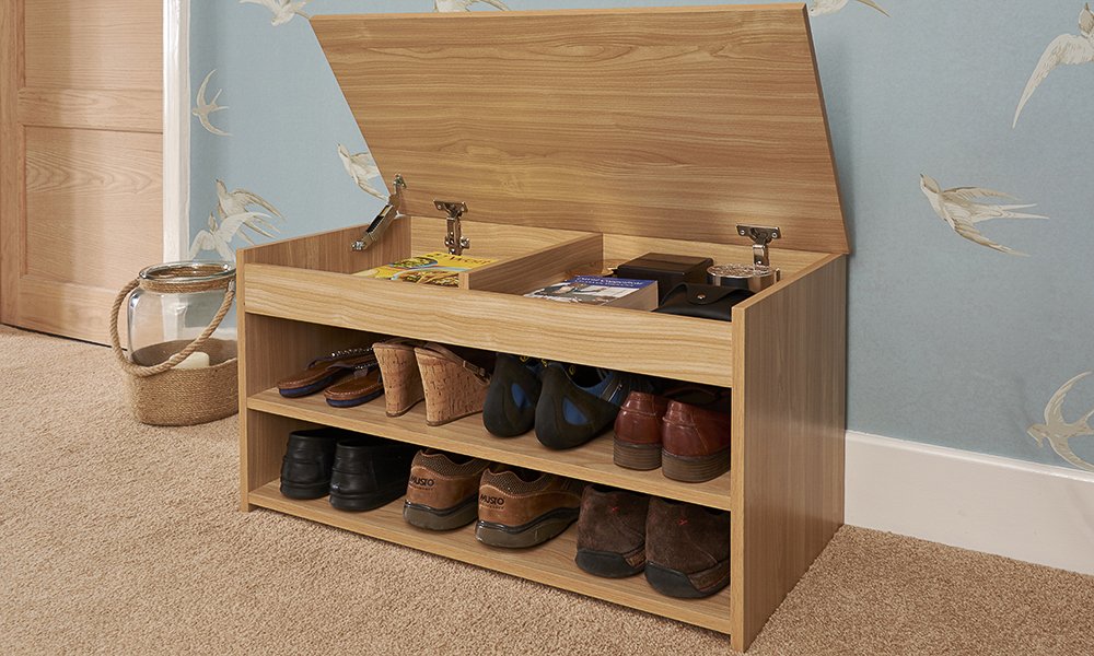 Buy Home Source Shoe Storage Rack Wooden Hallway Storage Bench