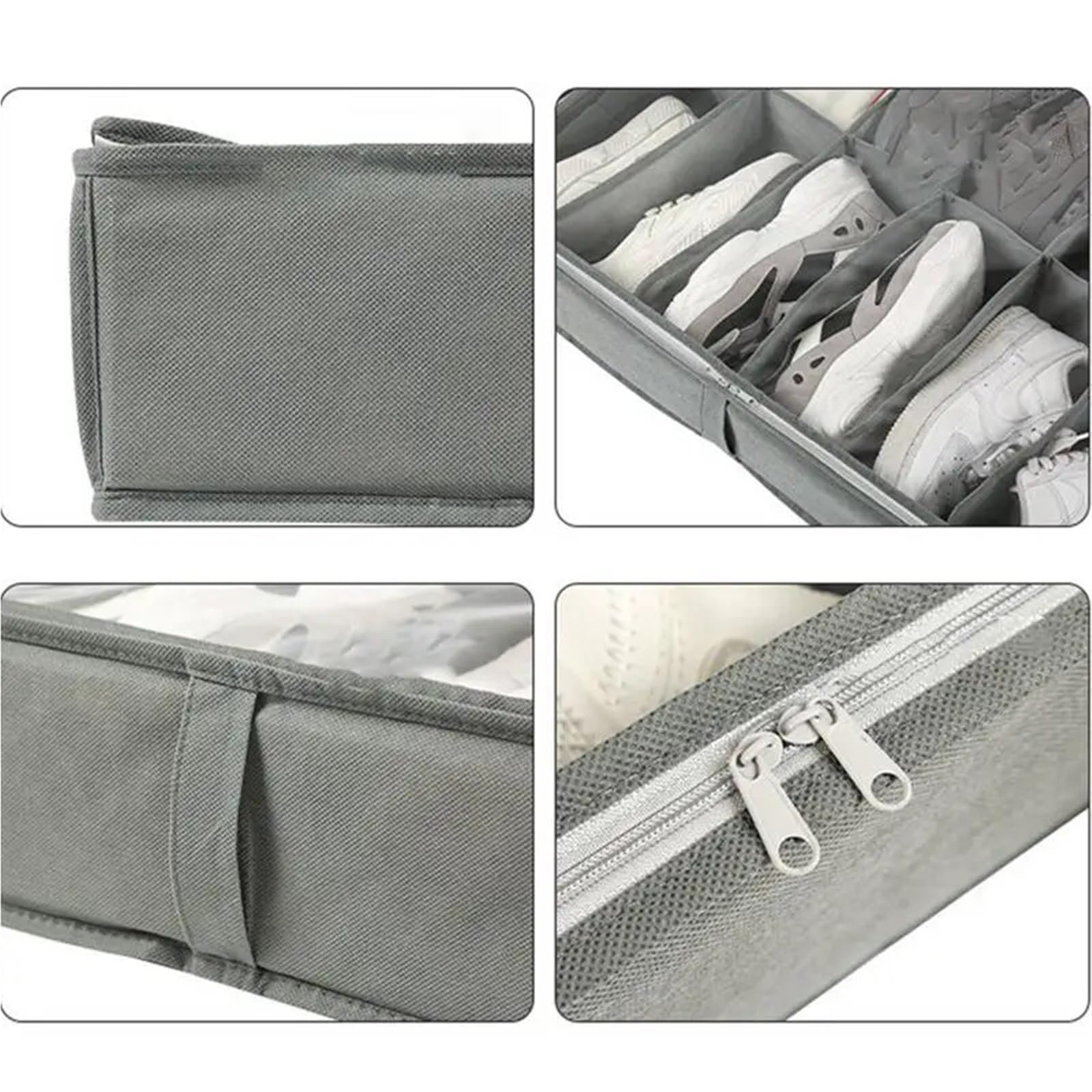 Organizzatore Di Scarpe Sotto Il Letto 2 pezzi pieghevoli sotto il letto, organizer for riporre le scarpe, in tessuto non tessuto, con finestra trasparente, for scarpe salvaspazio Per Riporre Le Scarp