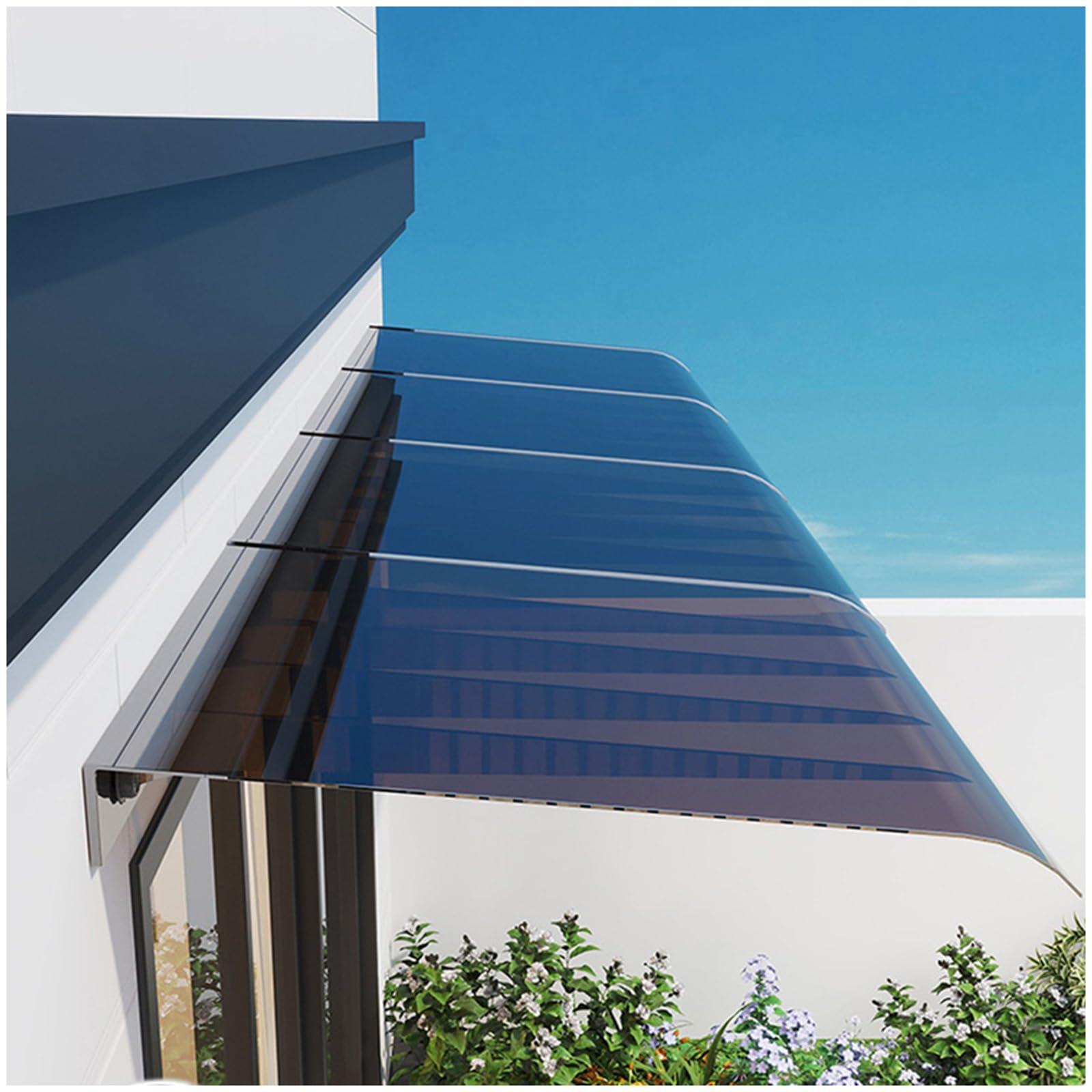 Width 16" 39" 47" 63'' 98" Window Awning Outdoor Front Door Canopy Awnings for Porch Patio,Roof Canopies Rain Shelter 16" 20'' Depth(16'' x 118'')