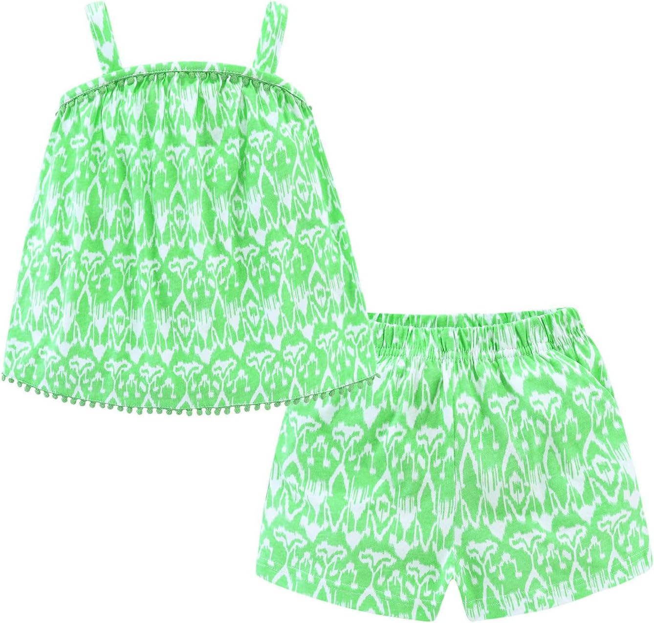 LittleSpring Girls Summer Outfits for Girl Floral Tank Tops and Shorts Casaul Set