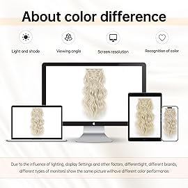 Vigorous Clip in Hair Extensions 20Inch Hair Extensions Clip Ins 6Pcs Long Wavy Soft Synthetic Hairpieces for Women(Platium Blonde)