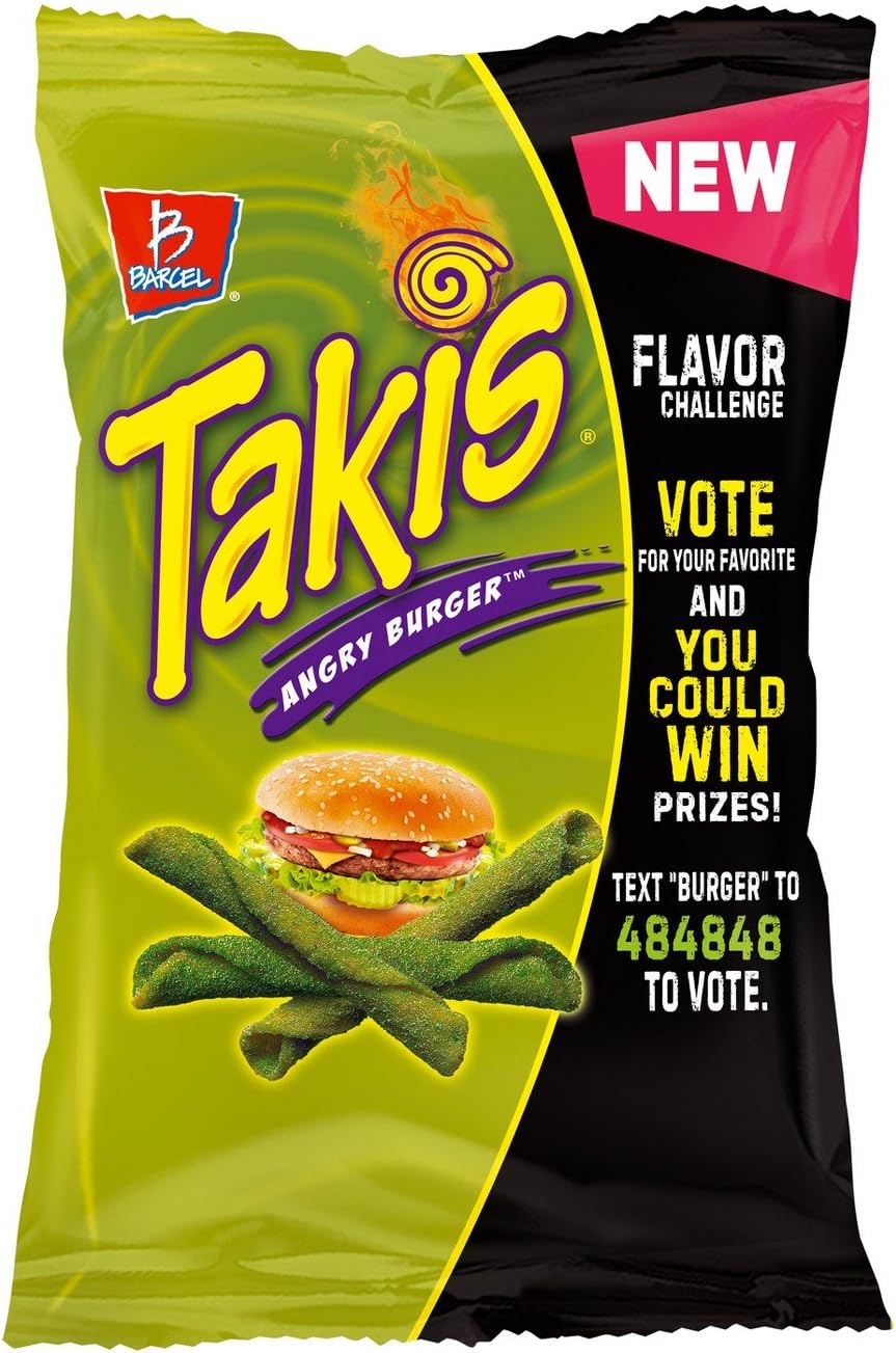 Takis Angry Burger Hamburger & Dill Pickle Tortilla Chips 9.9 OZ Limited Edition