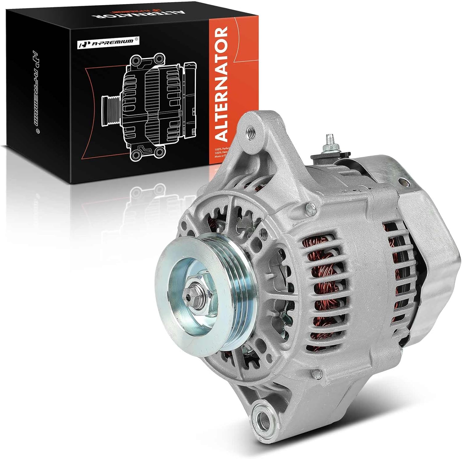 A-Premium Alternator Compatible with Suzuki Grand Vitara 1999-2004 2.5L, 12V 80A 4-Groove Pulley Clockwise, Replace# 102211-2430, 31400-77E12