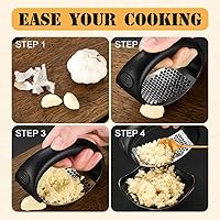 Vista 6 de 2025 Upgraded Stainless Steel Garlic Press - Home & Kitchen Garlic Crusher (1, Gray)