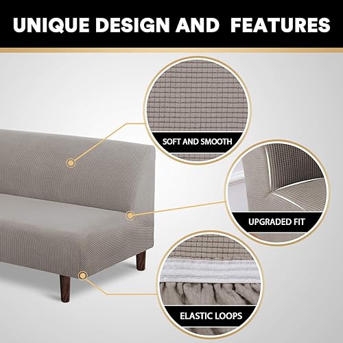 Vista 81 de PrinceDeco Funda elástica para futón sin brazos, funda para futón tamaño matrimonial/queen, funda para sofá futón, funda protectora de muebles