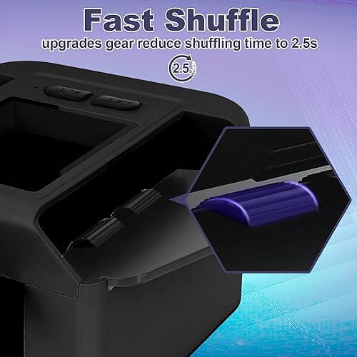 Miniatura 3 de Barajador automático de tarjetas, barajador de cartas recargable de 1 a 2 barajas, modo automático y manual de una sola pulsación, barajado rápido