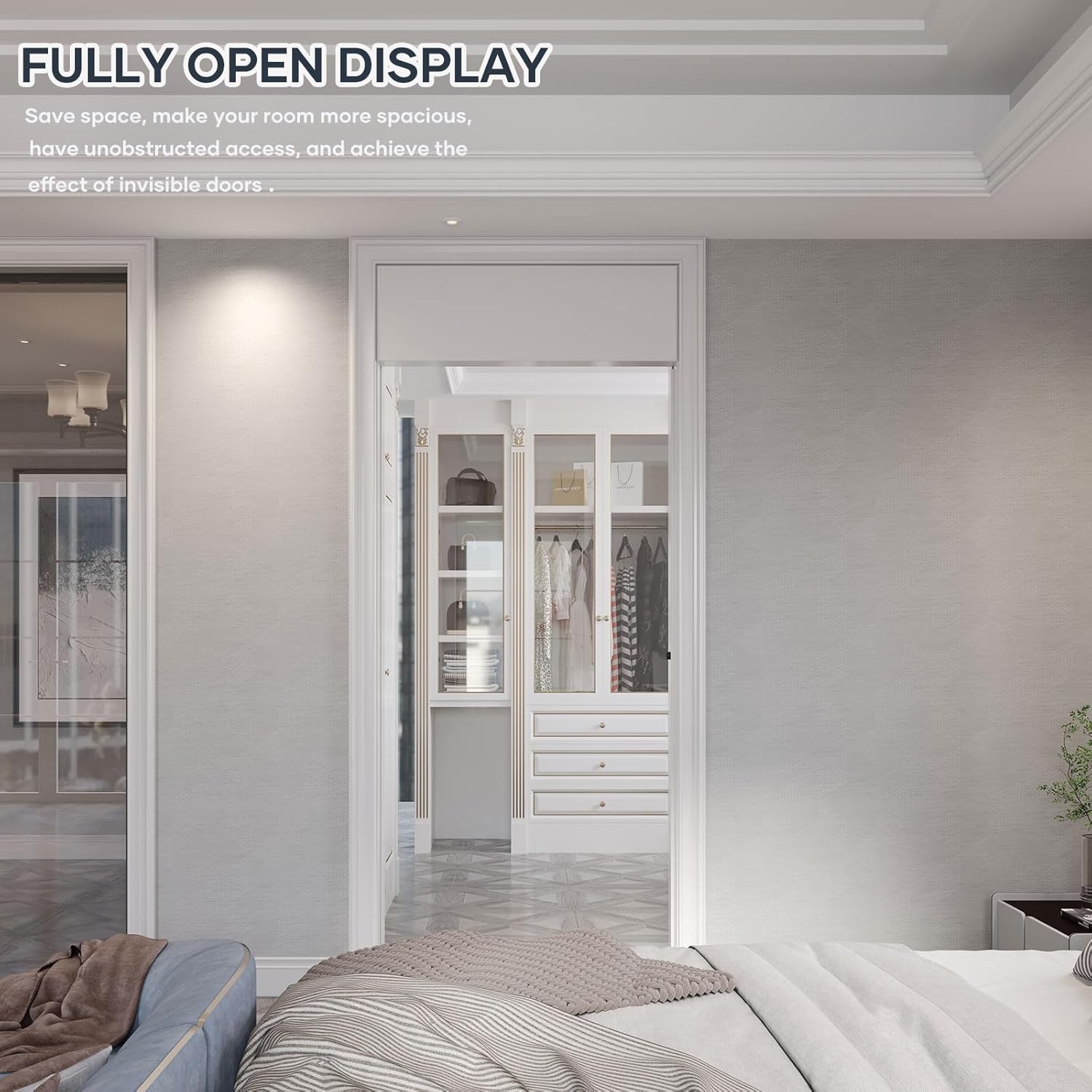 7FT Sliding Pocket Door Hardware Track Kit,Aluminum,Commercial Grade,Top Mount,Heavy Duty,Smoothly and Quite,Easy to Install for 32"-42" Door(Door is not Included)