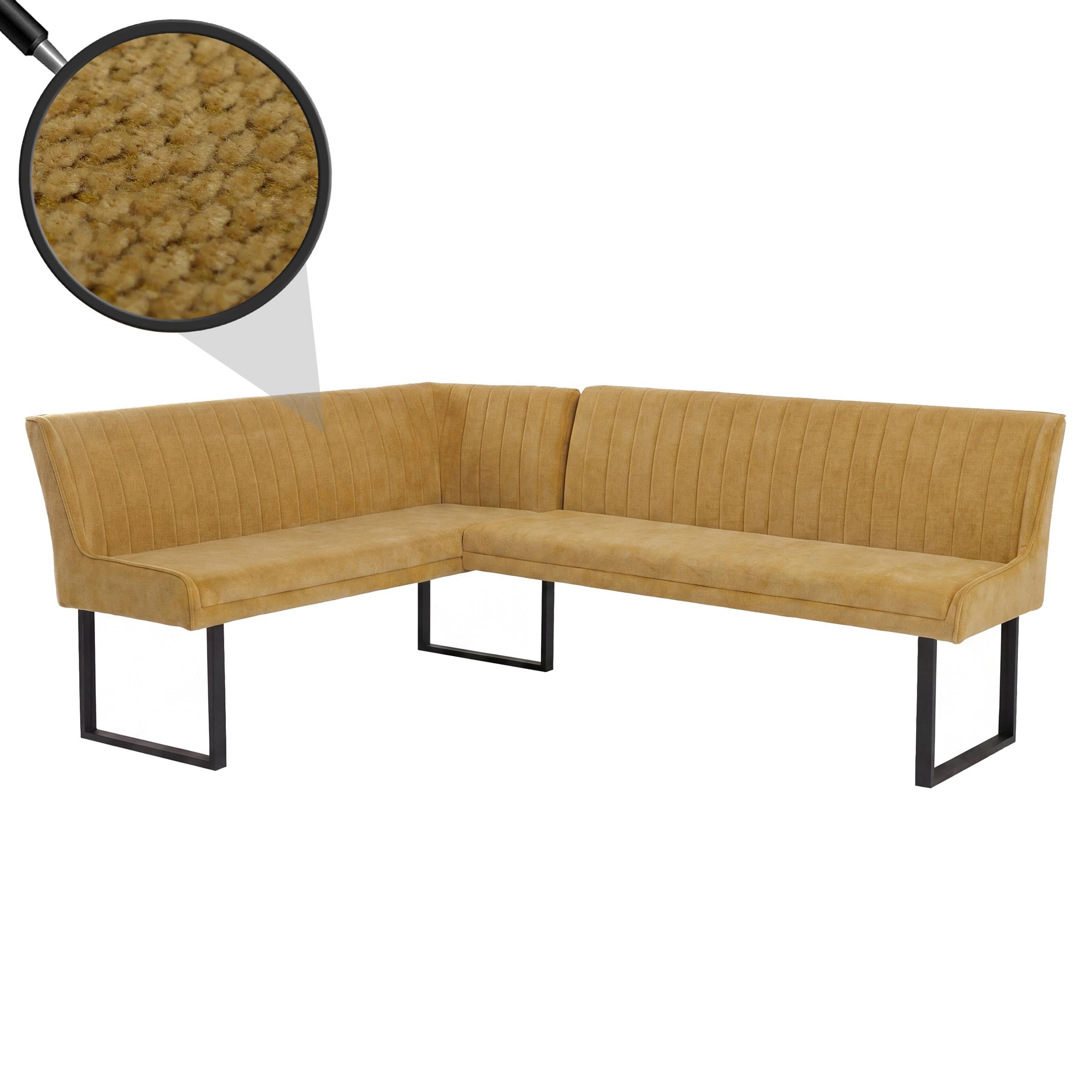 Mendler Banc d'angle HWC-O82 159 x 210 cm Jaune Moutarde