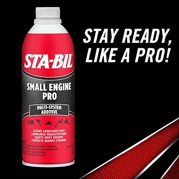 STA-BIL Small Engine Pro Multi-System Additive - Protects Against Ethanol - Cleans Carb And Injectors - Improves Engine Efficiency - Lubricates Valves And Pistons, 16 fl. oz. (22305) , Red