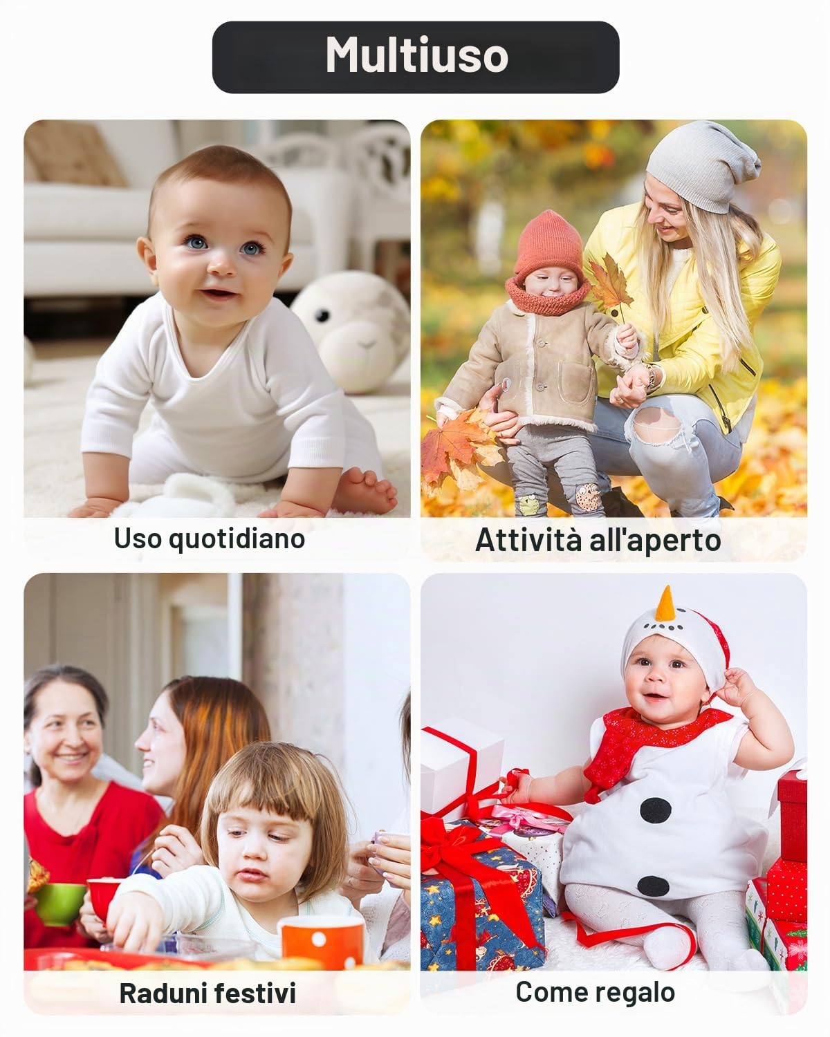 Bambini Pagliaccetto con Cappuccio Invernale, Neonato Snowsuit Ragazze Ragazzi Manica Lunga Fleece Outfits Outwear Vestiti Pigiama Regalo 6-9 mesi