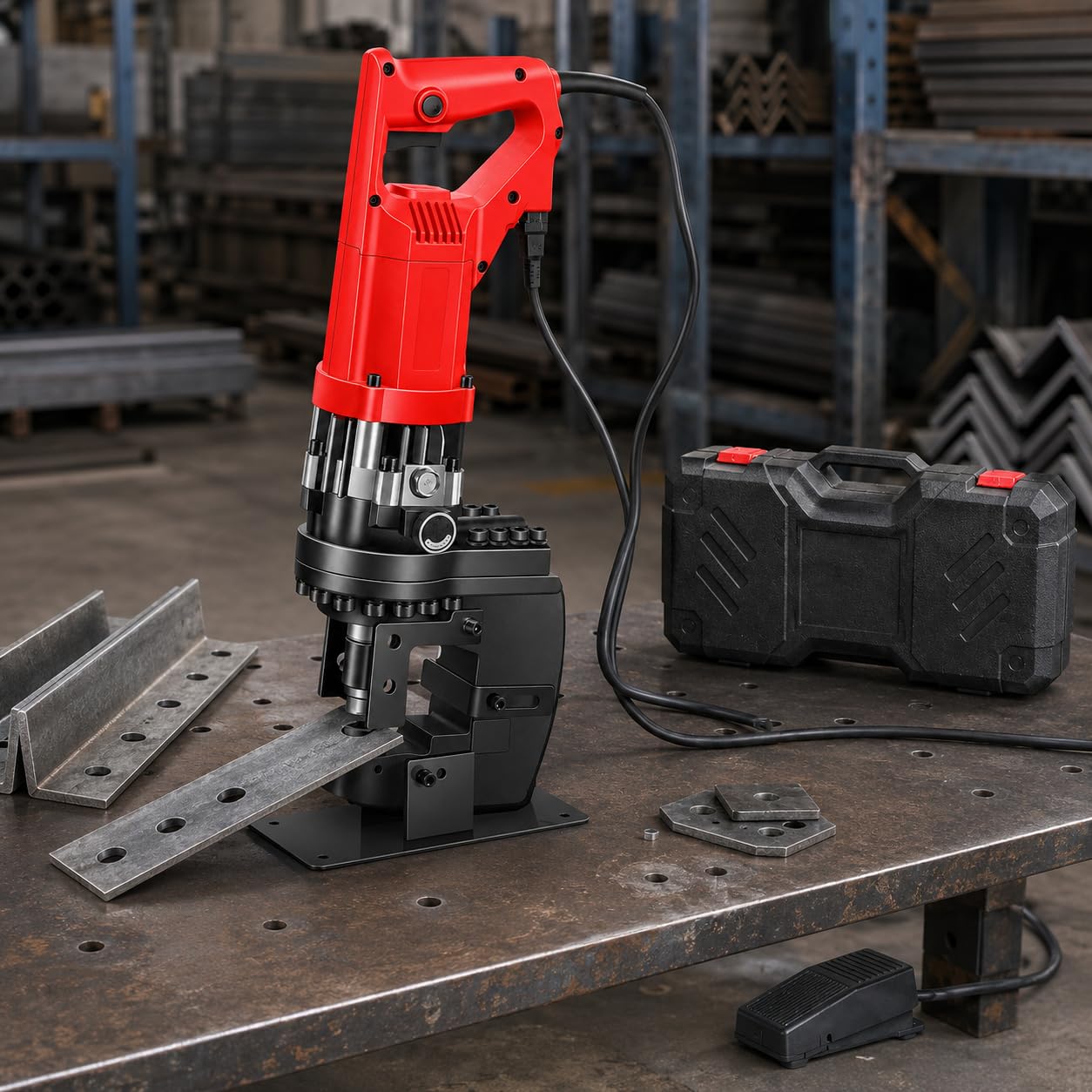 Elektryczny dziurkacz hydrauliczny 8,5-20,5 mm z 5 matrycami