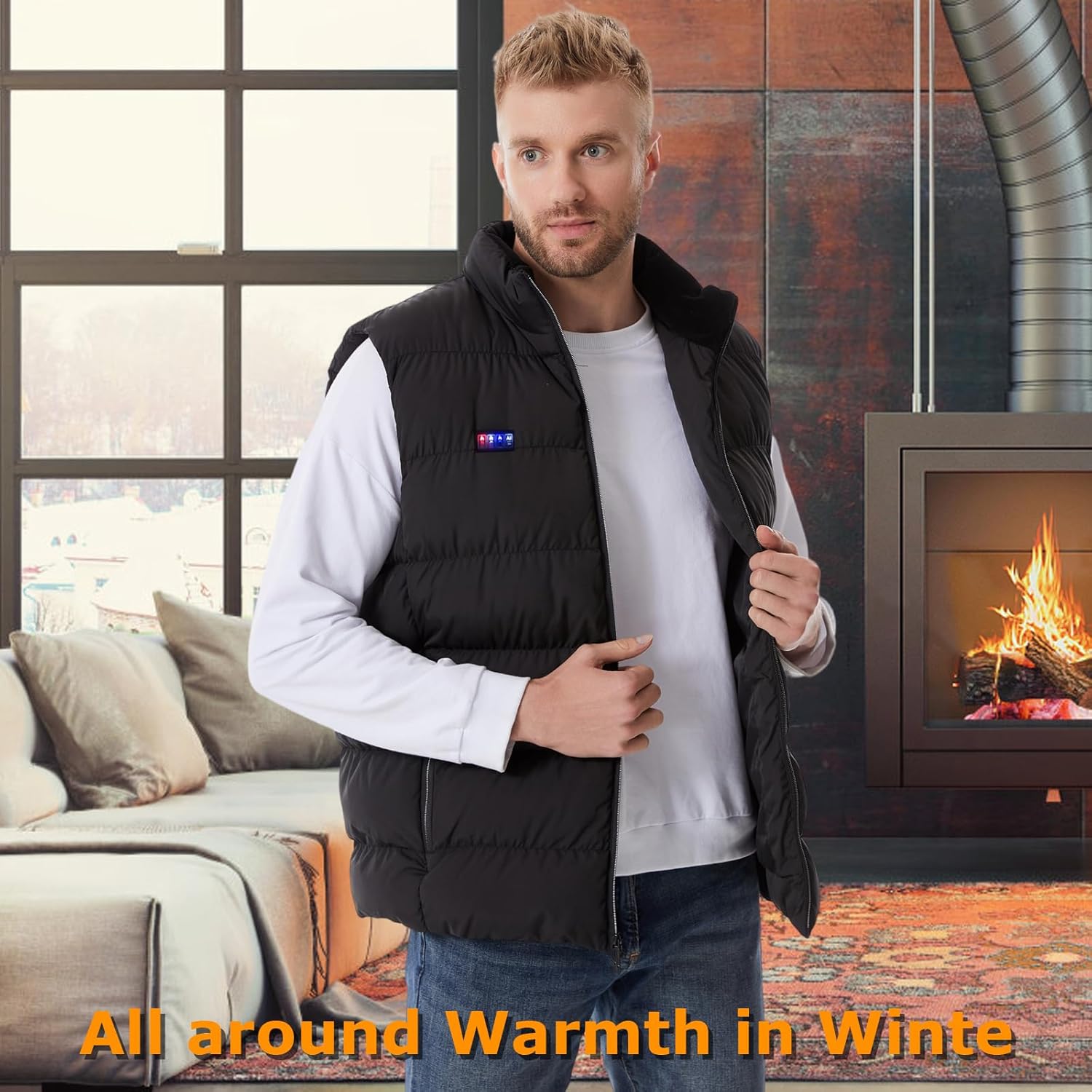 Heated Vest, 23 Heating Zones, Men's Heated Vest with 20000mah 7.4V Battery Pack, Washable, Rechargeable