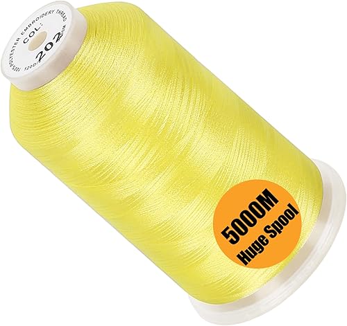 Miniatura 117 de New brothread - Bobina única de 5000 m de hilo de poliéster para máquina de bordar 40WT para máquinas comerciales y domésticas - Marigold