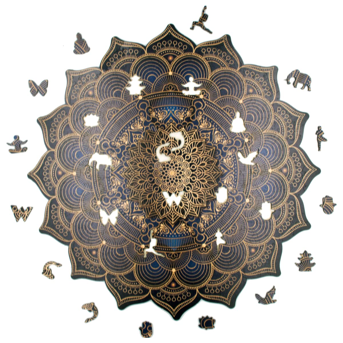 Holzpuzzle Mandala Holzpuzzle Für Erwachsene Wooden Puzzle Holzpuzzles Perfekt Geschenkidee für Erwachsene 418 Teile, 37x37cm (Luxury Mandala, A2, XXL)