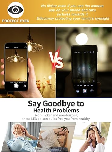 Miniatura 7 de CRLight Bombilla LED regulable de 6 W, 5000 K, luz blanca diurna, equivalente a 650 W, 650 lúmenes, E12, vintage, Edison G16, bombillas de cristal