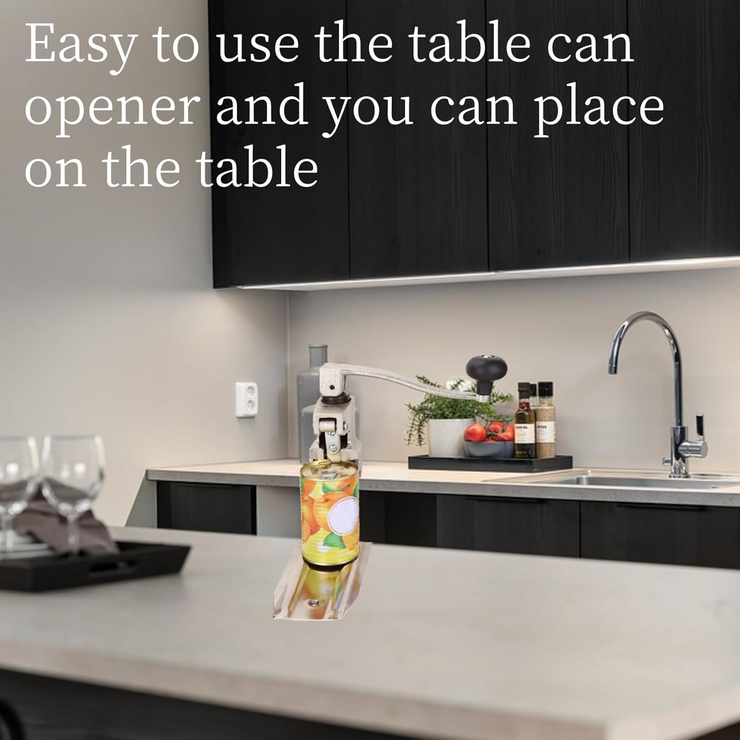 Can Opener Industrial Can Opener, Heavy Duty Commercial Can Opener Tabletop Manual Can Opener with Table Bench Clamp for Kitchen Restaurant Hotel Bar, 17.5